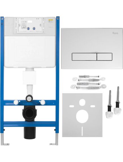 Rea Sanitary Stelaż zestaw podtynkowy K011A-Q do mis WC z przyciskiem HD Chrom