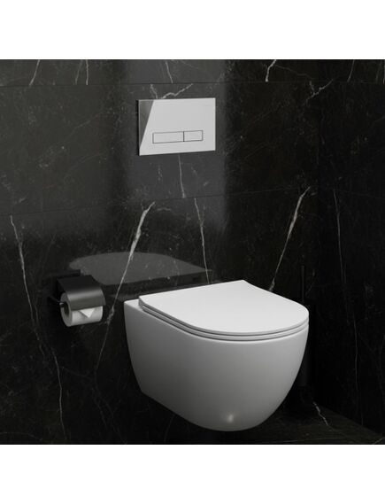 Rea Sanitary Stelaż zestaw podtynkowy K011A-Q do mis WC z przyciskiem HD Chrom, 2 image