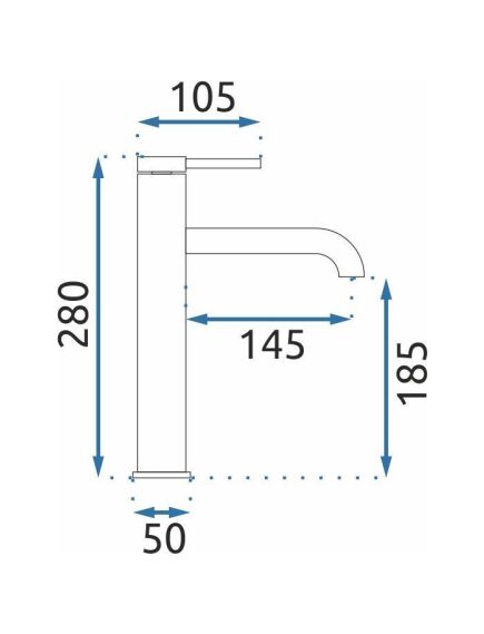 Rea Sanitary Bateria umywalkowa Rea Spot Złota Szczotkowana Wysoka, 5 image