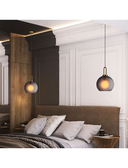 Toolight Lampa Sufitowa Wisząca Szklana Kula 20cm APP626-1CP, 6 image