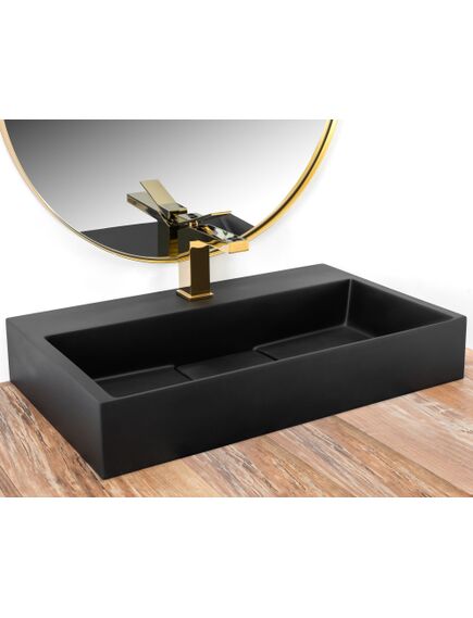 Rea Sanitary UMYWALKA KONGLOMERATOWA NABLATOWA GOYA BLACK MAT 60CM, 2 image