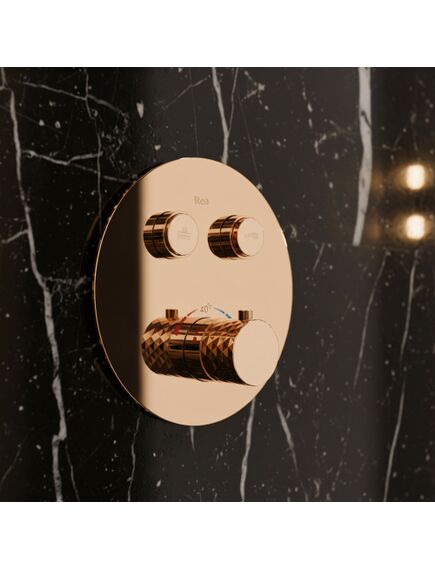 Rea Sanitary Zestaw natryskowy podtynkowy z termostatem Rea Lungo Diamond Miedziany + BOX, 2 image