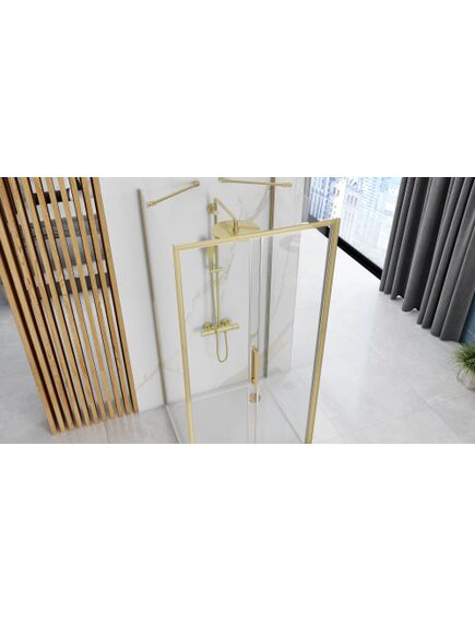 Rea Sanitary Kabina Prysznicowa Przyścienna Rapid Slide Złota Szczotkowana, изображение 5