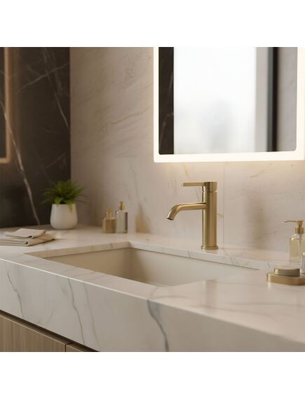 Rea Sanitary Bateria Umywalkowa Rea Foster Złoty Szczotkowany Niska, 6 image