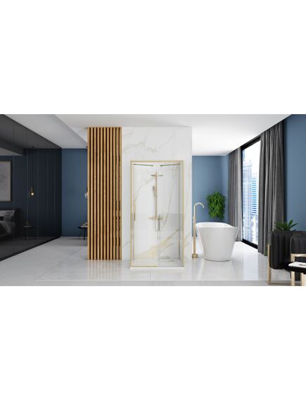 Rea Sanitary Kabina Prysznicowa Przyścienna Rapid Slide Złota Szczotkowana, изображение 4