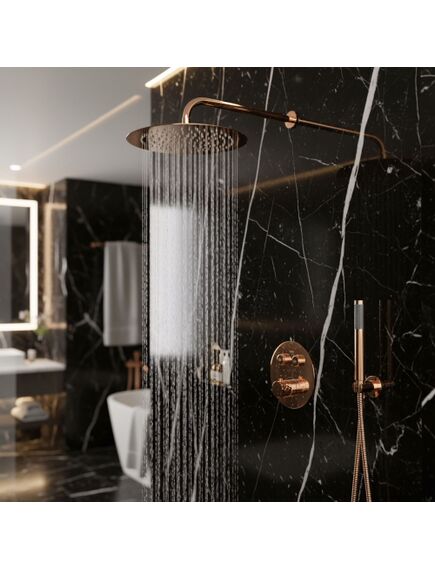 Rea Sanitary Zestaw natryskowy podtynkowy z termostatem Rea Lungo Diamond Miedziany + BOX, 3 image