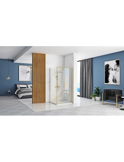 Rea Sanitary Kabina Prysznicowa Narożna Rapid Slide Złota Szczotkowana, изображение 3