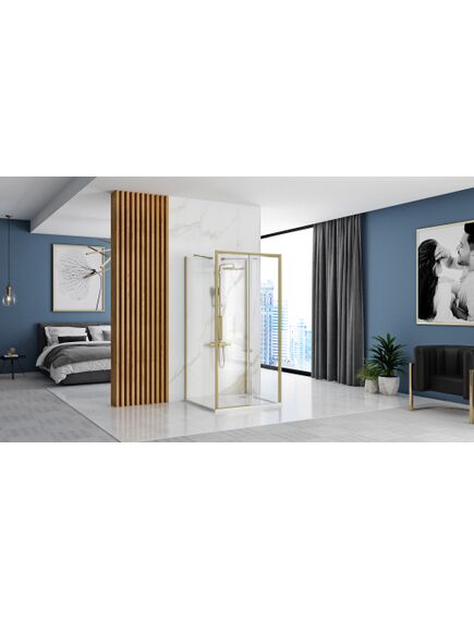 Rea Sanitary Kabina Prysznicowa Przyścienna Rapid Slide Złota Szczotkowana, изображение 3