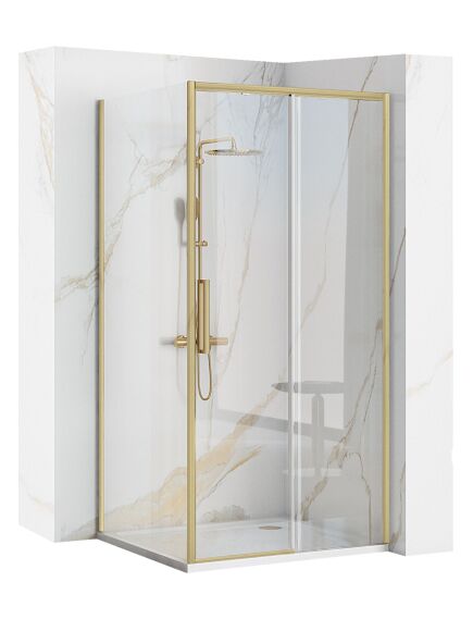 Rea Sanitary Kabina Prysznicowa Narożna Rapid Slide Złota Szczotkowana