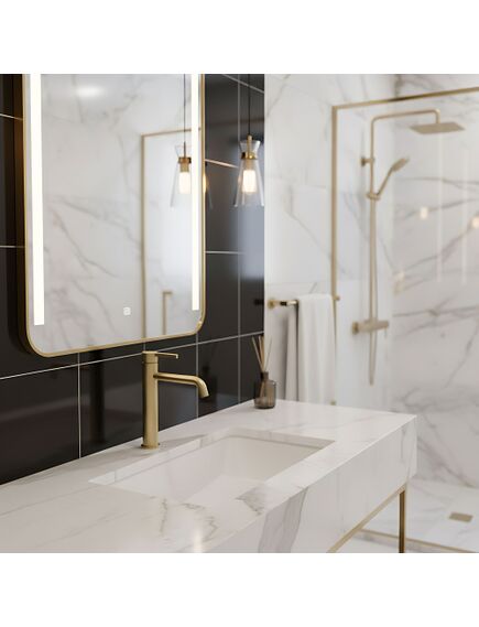 Rea Sanitary Bateria umywalkowa Rea Foster Złoty Szczotkowany Wysoka, изображение 6