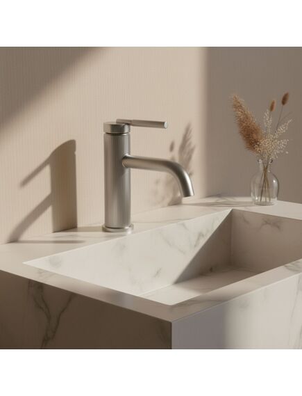 Rea Sanitary Bateria Umywalkowa REA Argon Nikiel Szczotkowany Niska, 5 image