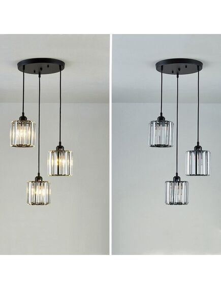 Toolight Lampa Sufitowa Kryształ APP513-3CPR Czarna, 5 image