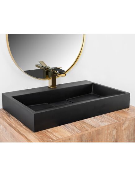 Rea Sanitary UMYWALKA KONGLOMERATOWA NABLATOWA GOYA BLACK MAT 70CM, 2 image