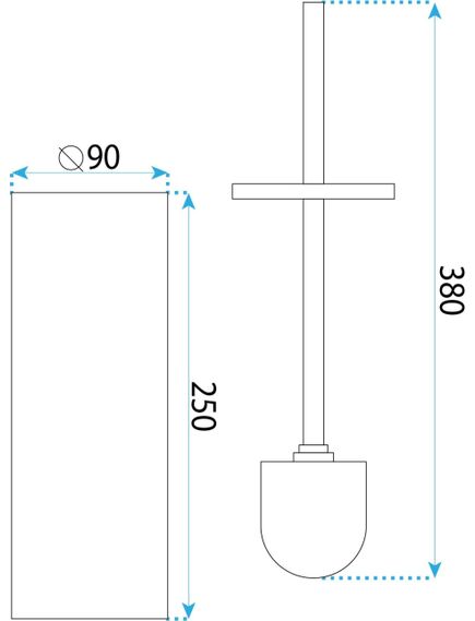 Rea Sanitary Szczotka WC B106 TIL BLACK, 4 image