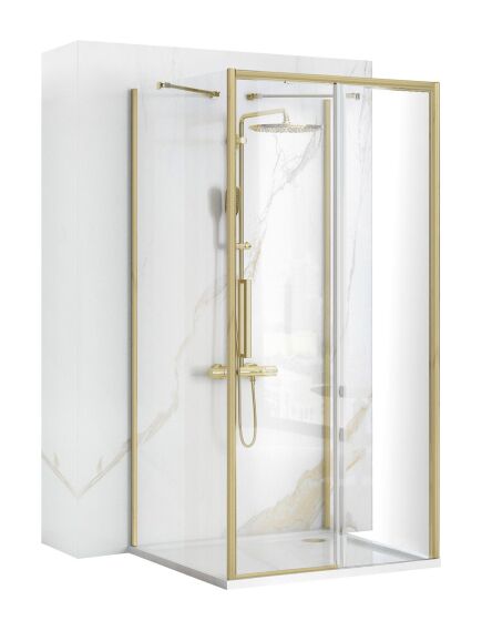 Rea Sanitary Kabina Prysznicowa Przyścienna Rapid Slide Złota Szczotkowana