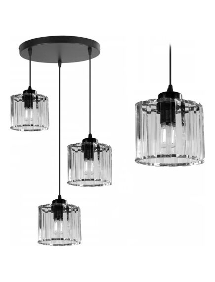 Toolight Lampa Sufitowa Kryształ APP513-3CPR Czarna