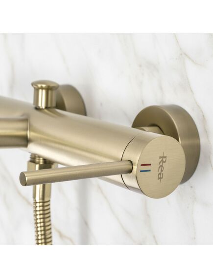 Rea Sanitary Bateria wannowa Rea Foss Złoty Szczotkowany, 2 image