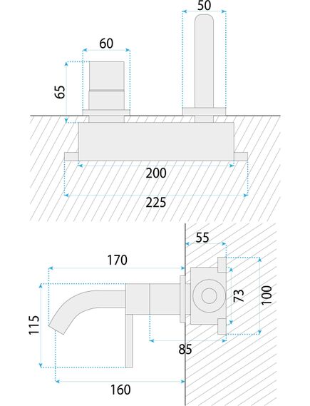 Rea Sanitary Bateria Umywalkowa Podtynkowa Rea Foster Nikiel Szczotkowany, 4 image
