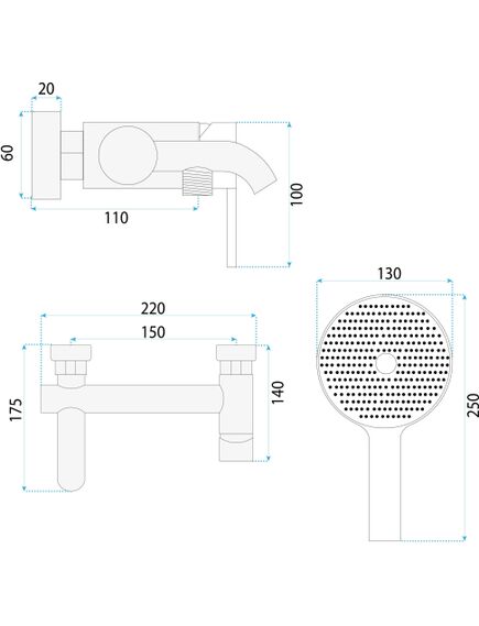 Rea Sanitary Bateria wannowa Rea Foster Złoty Szczotkowany, 5 image