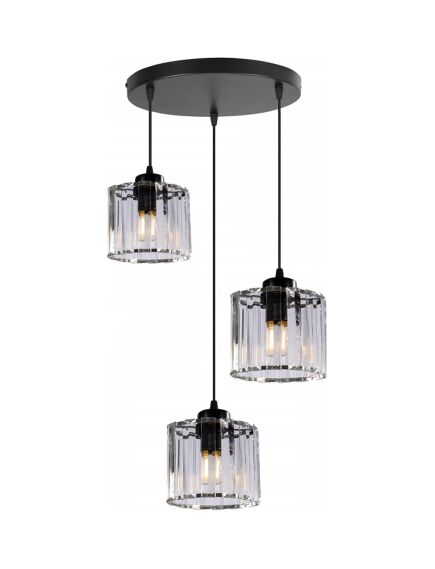 Toolight Lampa Sufitowa Kryształ APP513-3CPR Czarna, 2 image