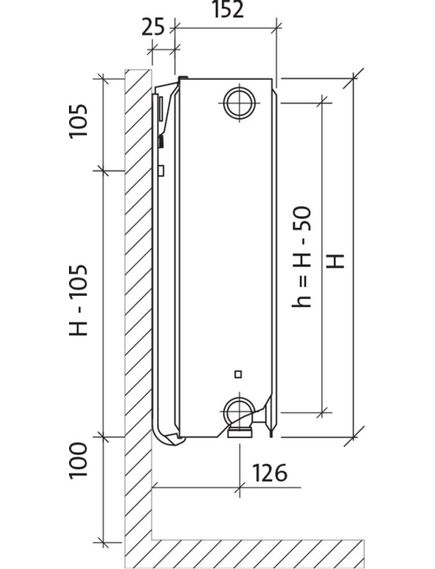 Purmo Tērauda paneļu radiators Purmo Ventil Compact Tips 33 H500/L2600 - gab., 2 image