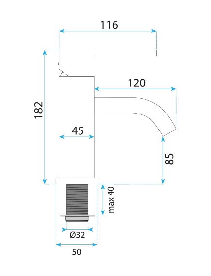 Rea Sanitary Bateria Umywalkowa Rea Foster Złoty Szczotkowany Niska, 5 image