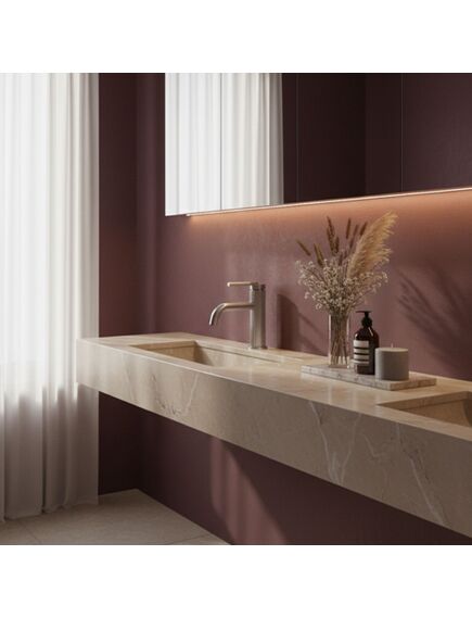 Rea Sanitary Bateria Umywalkowa REA Argon Nikiel Szczotkowany Niska, 4 image