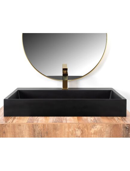 Rea Sanitary UMYWALKA KONGLOMERATOWA NABLATOWA GOYA BLACK MAT 70CM, 4 image