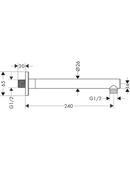 Hansgrohe Vernis Shape dušas galvas turētājs, no sienas 24cm, hroms - gab., 2 image