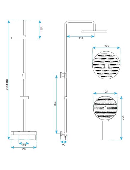 Rea Sanitary Zestaw natryskowy Rea Foss Clif Złoty Szczotkowany, 5 image