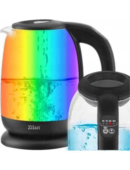Zilan ZLN 3956 elektriskā tējkanna, 2200 W, 1,7 l, temperatūras kontrole, LED apgaismojums, stikla k, 3 image