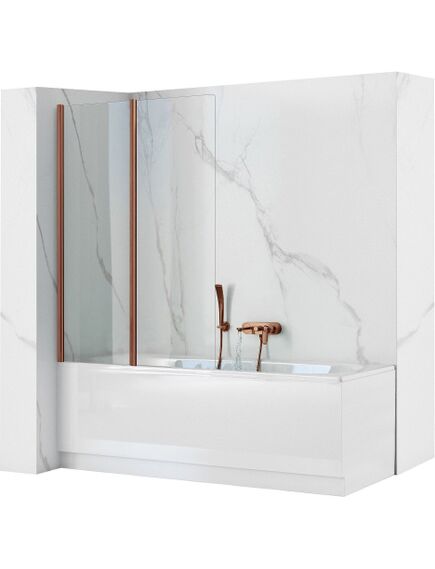 Rea Sanitary Parawan Rea Agat-2 100 Nawannowy Składany Miedź Szczotkowana