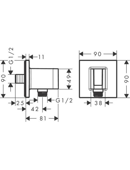 Hansgrohe Dušas izvads ar dušas galvas turētāju Fixfit E, hromēts - gab., изображение 2