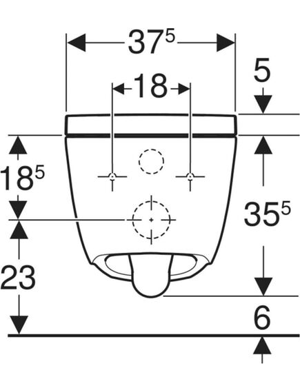 Geberit pods Aquaclean Alba, stiprināms pie sienas, 375x565 mm, ar bidē funkciju, balts KeraTect, 2 image