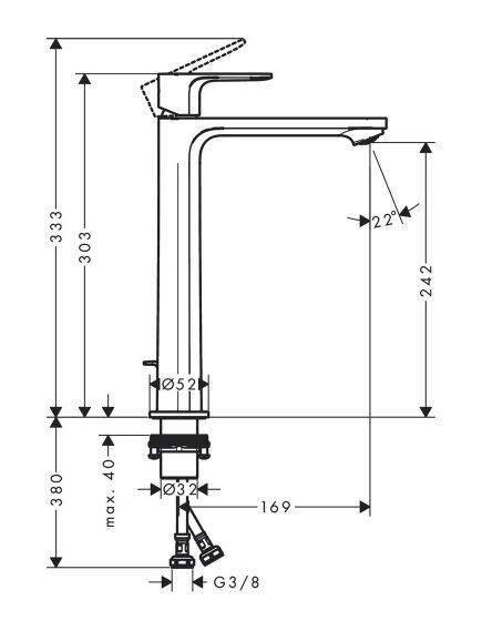 Hansgrohe Rebris E 240 izlietnes maisītājs CoolStart, ar pop-up, hroms - gab., 2 image