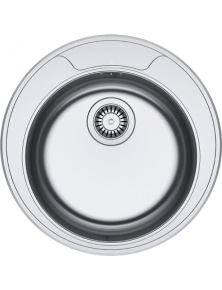 Franke ROL 610-39 Ø509 mm, nerūsējošā tērauda (auduma struktūra) iegriežama izlietne ar manuālo 3½'' ventili, ir caurums maisītājam - gab.