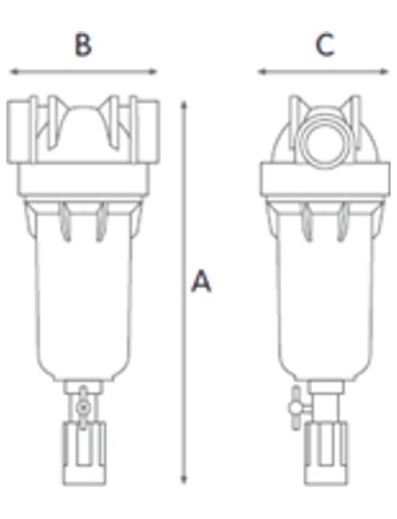 Atlas Filtri Ūdens filtra korpuss Hydra Big 1 1/2" RAH 90mic reversi skalojams filtrs - gab., изображение 2