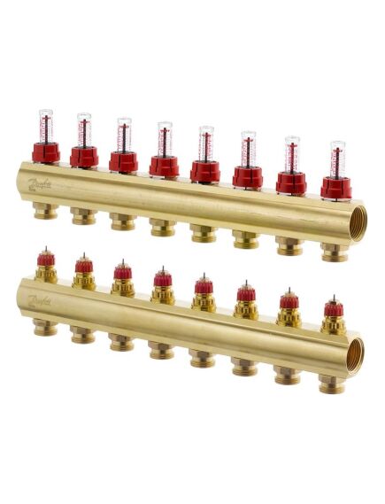 Danfoss FHF-8 kolektors ar plūsmas mērītāju 8+8, 1" - gab.