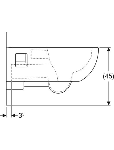 Geberit toilet Selnova Comfort, wall hung, 355x700 mm, white, изображение 2