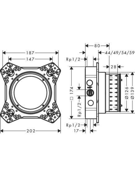 Hansgrohe Zemapmetuma mezgls Hansgrohe iBox universal 2 - gab., 2 image