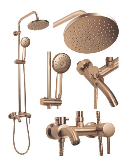 Rea Sanitary Zestaw Prysznicowy Rea Luis Miedziany Szczotkowany