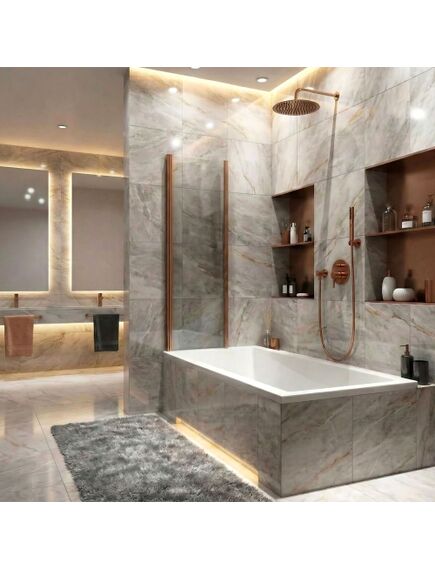 Rea Sanitary Parawan Rea Agat-2 80 Nawannowy Składany Miedź Szczotkowana, 4 image