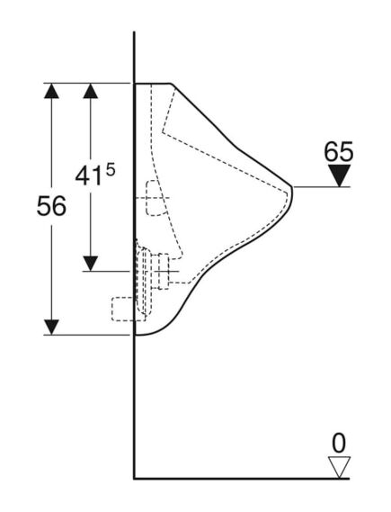Geberit Felix pisuārs, ieplūde no aizmugures, izplūde uz aizmuguri - gab., изображение 4