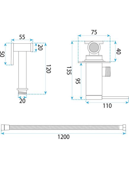 Rea Sanitary Bateria Bidetowa Rea Foss Clif Nikiel Szczotkowany, 5 image