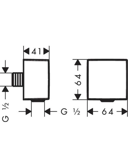 Hansgrohe Rokas dušas izvads Fixfit Square, matēts melns - gab., изображение 3