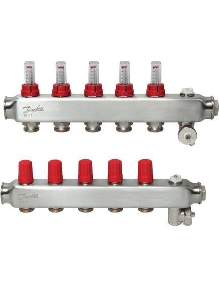 Danfoss SSM-2F kolektors ar plūsmas mērītāju 5+5,1" - gab.