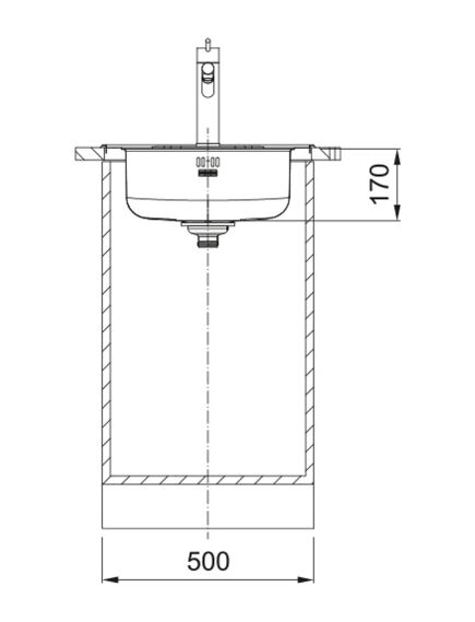 Franke ROL 610-39 Ø509 mm, nerūsējošā tērauda (auduma struktūra) iegriežama izlietne ar manuālo 3½'' ventili, ir caurums maisītājam - gab., 3 image
