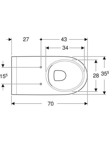 Geberit toilet Selnova Comfort, wall hung, 355x700 mm, white, изображение 4