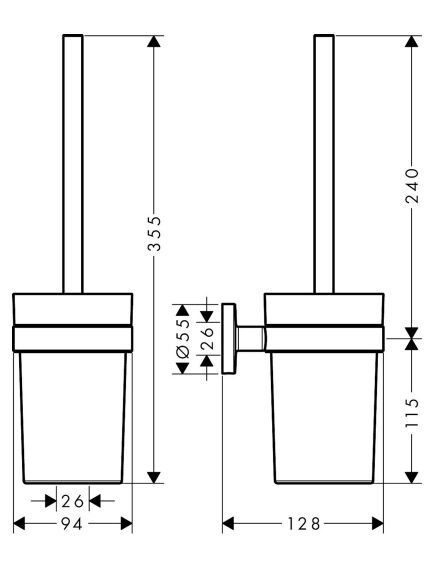 Hansgrohe Logis Universal tualetes birste ar turētāju, hroms - gab., 2 image