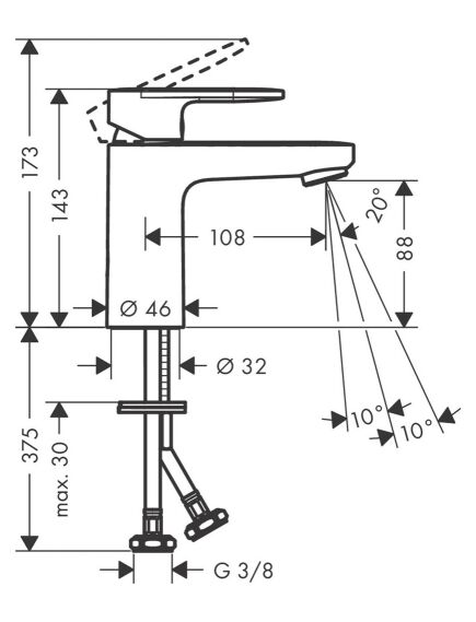 Hansgrohe Vernis Blend 100 izlietnes maisītājs, matēts melns - gab., 3 image